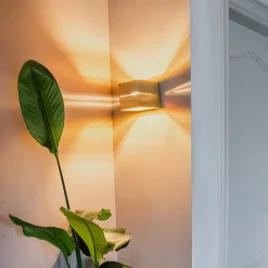 Moderne wandlamp goud 9,7 cm - Transfer Groove