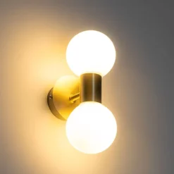 Moderne wandlamp goud IP44 2-lichts - Cederic