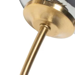 Moderne wandlamp goud 2-lichts met smoke glas - Athens