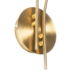 Moderne wandlamp goud 2-lichts met smoke glas - Athens