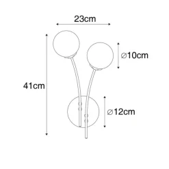 Moderne wandlamp goud met opaal glas 2-lichts- Athens