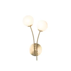 Moderne wandlamp goud met opaal glas 2-lichts- Athens