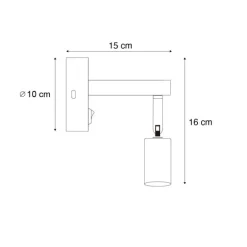 Moderne wandlamp goud met USB-C kantelbaar - Rex