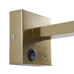 Moderne wandlamp goud met USB-C kantelbaar - Rex