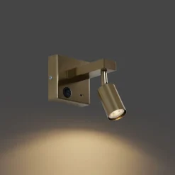 Moderne wandlamp goud met USB-C kantelbaar - Rex