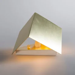 Moderne wandlamp goud met lichteffect - Cube