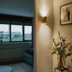 Moderne wandlamp goud rond 2-lichts - Sandy