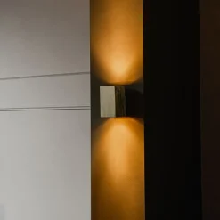 Moderne wandlamp goud vierkant 2-lichts - Sandy