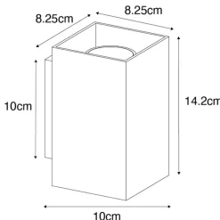 Moderne wandlamp goud vierkant 2-lichts - Sandy