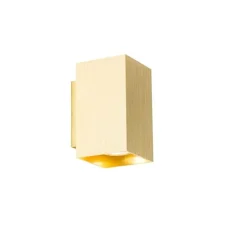 Moderne wandlamp goud vierkant 2-lichts - Sandy