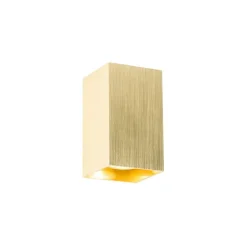 Moderne wandlamp goud vierkant 2-lichts - Sandy