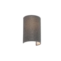 Moderne wandlamp grijs - Simple Drum Jute