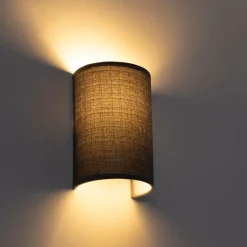 Moderne wandlamp grijs - Simple Drum Jute