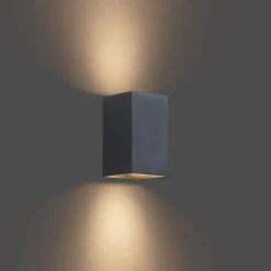 Moderne wandlamp gunmetal vierkant 2-lichts GU10 50mm - Sandy