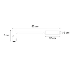 Moderne wandlamp gunmetal met USB-C - Gosna