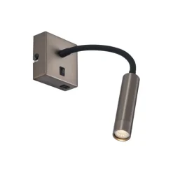 Moderne wandlamp gunmetal met USB-C - Gosna