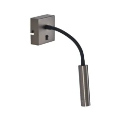 Moderne wandlamp gunmetal met USB-C - Gosna