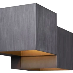 Moderne wandlamp gunmetal 2-lichts - Transfer Double
