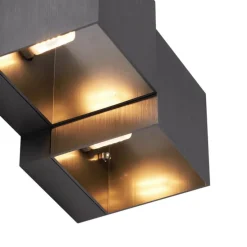 Moderne wandlamp gunmetal 2-lichts - Transfer Double