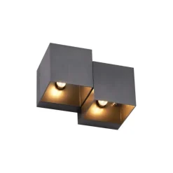 Moderne wandlamp gunmetal 2-lichts - Transfer Double