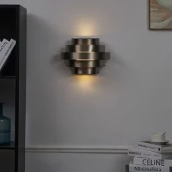 Moderne wandlamp gunmetal incl. LED 3-staps dimbaar - Lines