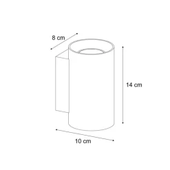 Moderne wandlamp gunmetal rond 2-lichts GU10 50mm - Sandy