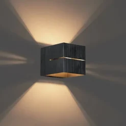 Moderne wandlamp gunmetal met lichteffect - Transfer Groove