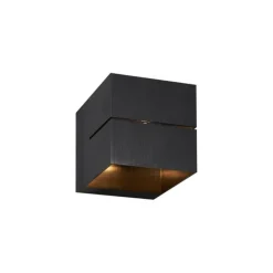 Moderne wandlamp gunmetal met lichteffect - Transfer Groove