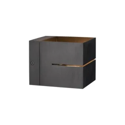 Moderne wandlamp gunmetal met lichteffect - Transfer Groove