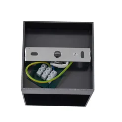 Moderne wandlamp gunmetal met lichteffect - Transfer Groove