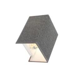 Moderne wandlamp jute grijs met stoffen kap - Vete