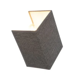 Moderne wandlamp jute grijs met stoffen kap - Vete