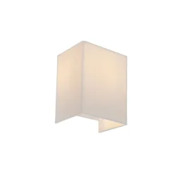 Moderne wandlamp jute wit met stoffen kap- Vete