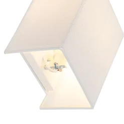 Moderne wandlamp jute wit met stoffen kap- Vete