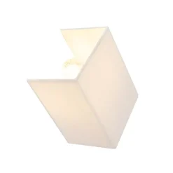 Moderne wandlamp jute wit met stoffen kap- Vete