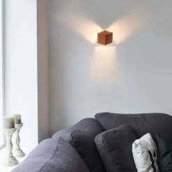 Moderne wandlamp koper met lichteffect - Cube