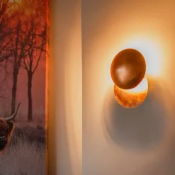 Moderne wandlamp koper rond 20cm - Sunrise