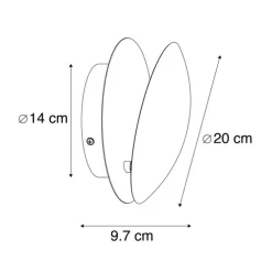 Moderne wandlamp koper rond 20cm - Sunrise