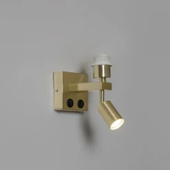 Moderne wandlamp messing met leeslamp - Brescia