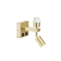 Moderne wandlamp messing met leeslamp - Brescia