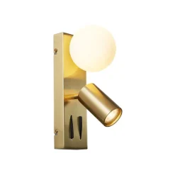 Moderne wandlamp messing 2-lichts kantelbaar - Lesly