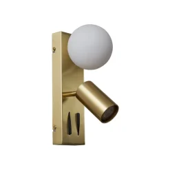 Moderne wandlamp messing 2-lichts kantelbaar - Lesly