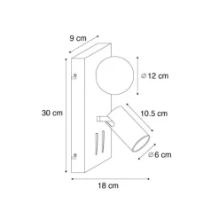 Moderne wandlamp messing 2-lichts kantelbaar - Lesly