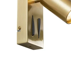 Moderne wandlamp messing 2-lichts kantelbaar - Lesly