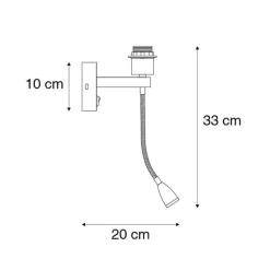 Moderne wandlamp messing met flexarm - Brescia Combi