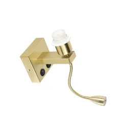 Moderne wandlamp messing met flexarm - Brescia Combi