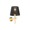 Moderne wandlamp messing met zwart - Pluk