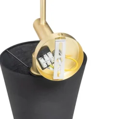 Moderne wandlamp messing met zwart - Pluk