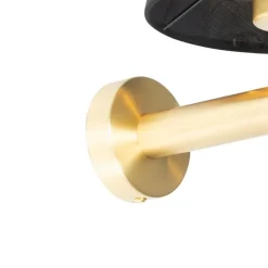 Moderne wandlamp messing met zwart - Pluk