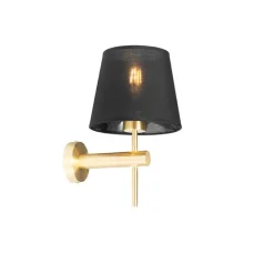 Moderne wandlamp messing met zwart - Pluk
